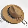 Straw Western Cowgirl Cowboy Hat Women Floppy Packable Wide Brim Sun Hat Panama Travel Beach Cap