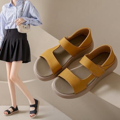 Sandalias de Mujer de Verano Super Suaves Planas de Velcro para Playa