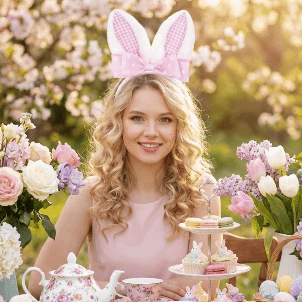 Long Ears Bunny Ear Headband Non-slip Bunny Head Wear Easter Headpiece  Birthday Party