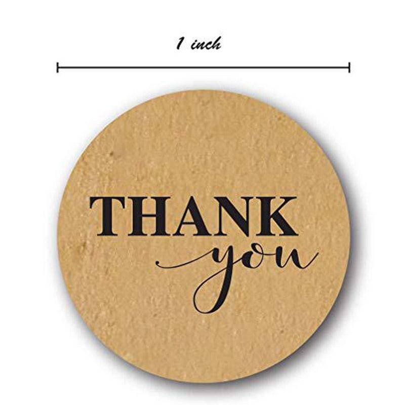 50 Labels per wad Round Natural Kraft Thank You Sticker seal labes Hand Made With Love Sticker Paper Stationery sticker 1 inch