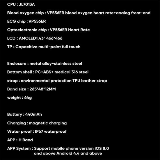 SACOSDING Nové chytré hodinky ECG+PPG Bluetooth Volání 466*466 AMOLED 1,43 palcový celodotykový SmartWatch Smartwatch Sportovní hodinky srdeční frekvence pro Android