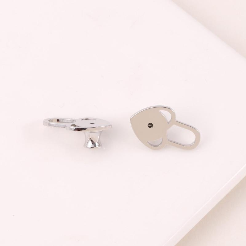 Heart Earring Lifter Backs 4 Piece Set, Decorative Support Back for Droopy Post Earrings, 1.6Cm, Daily Outfit Wear
