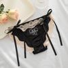 Crystal Bow Rhinestone Satin Panties Ice Silk Lace Briefs for Women Sweet Lace Tie Panties Girl