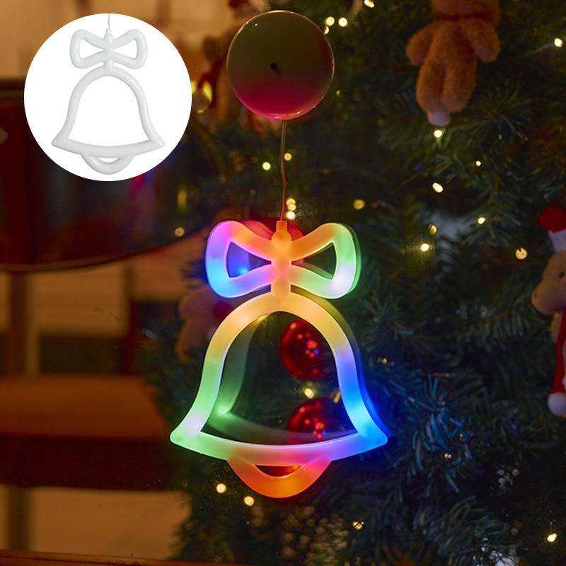 

Window Wall Lights, Battery Powered, Snowflake & Jingle Bell & Stocking Shaped with Suction Cup for Ramadan, Holiday, Home Decor