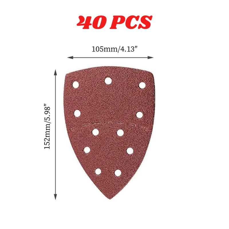 

10/20/40 PCS 11Holes Mouse 40-2000 Grits Paper Detail Sanding Sander Sander PSM Triangular Sandpaper Detail Multi 120