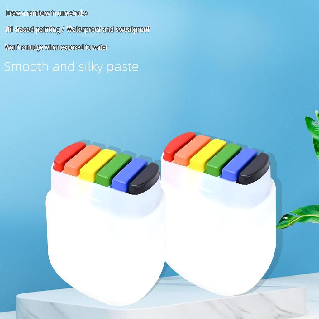 6-Color Rainbow Face Paint for Sports, Halloween & Events