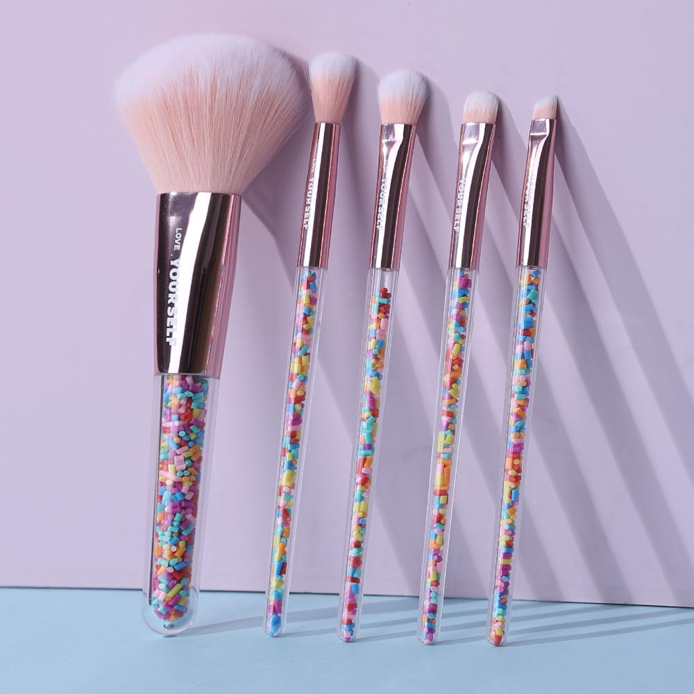 

Beauty Makeup Tools Eyeshadow Brush Loose Powder Brush Set 5 Candy Granules For Beginners Makeup Brush Full Set Candy makeup brushes