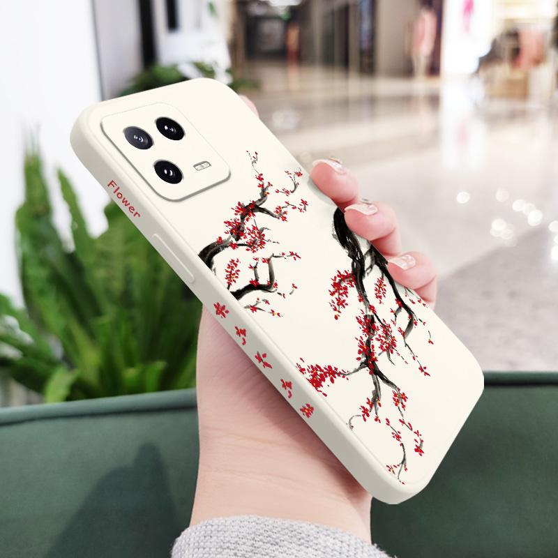 Cold Plum Snow Phone Case For Xiaomi Mi 15 14 14T 13 13T 12 12X 12T 12S 11 11T 10 10T 9 9T Pro Lite Liquid Silicone Cover