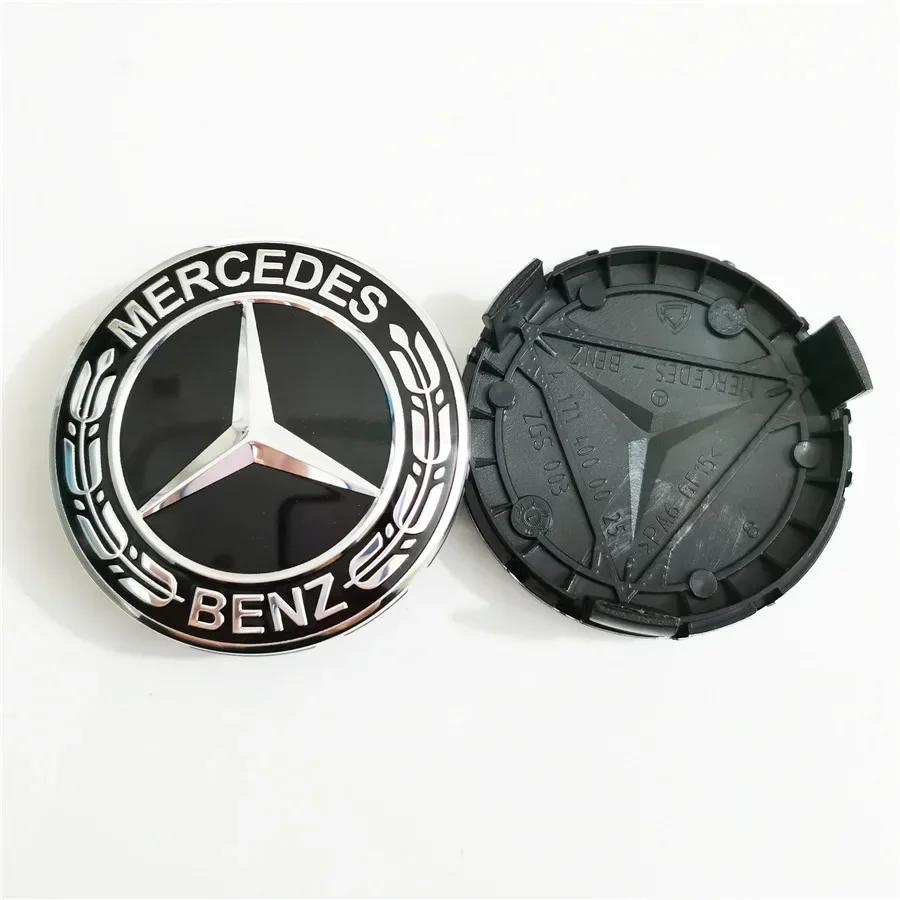 C200 E300 2026 Hot 4PCS 75mm Car Wheel Center Hub Caps Cover for Mercedes Benz B/C/E/S Class A Class C200L GLC GLK CLA Accessori