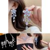 Zircon Flower Water Drop Necklace For Elegant Women With Copper Material And Lockbone Style