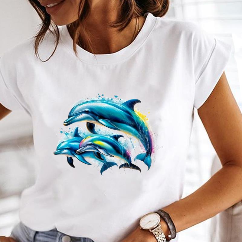 (Asian Size) Butterfly Cute Casual T Shirt Lady Female Top Printed Clothing  Fashion Graphic Short Sleeve T-shirts Women Tee