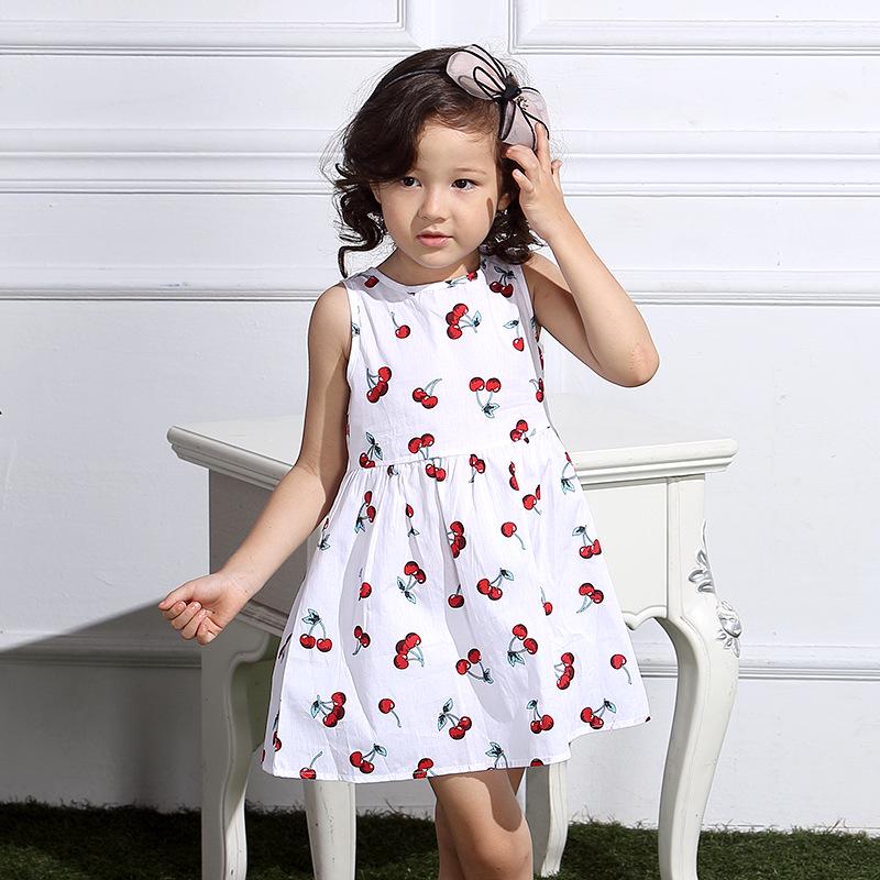 2025 Summer Girls  Sleeveless Sweet Princess Dress with Round Neck - Comfortable and Stylish Skirt 100 cm