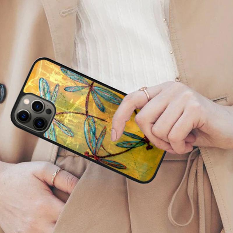Libellen-Insektenmuster Magnetische Handyhülle Für APPLE iPhone 17 Air 16 14 13 12 Pro Max 15 Plus Laden Mit MagSafe Hülle