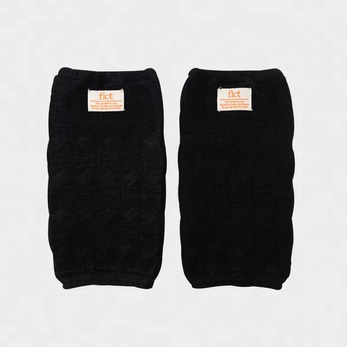 Fuzzy Twisted Knit Leg warmers_Black