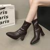 Damen Hohe Absätze Stiefeletten Klobig Mode Kleiderschuhe Designer 2026 Winter Chelsea Boots Damen Neue Goth Pumps Femme Zapatos