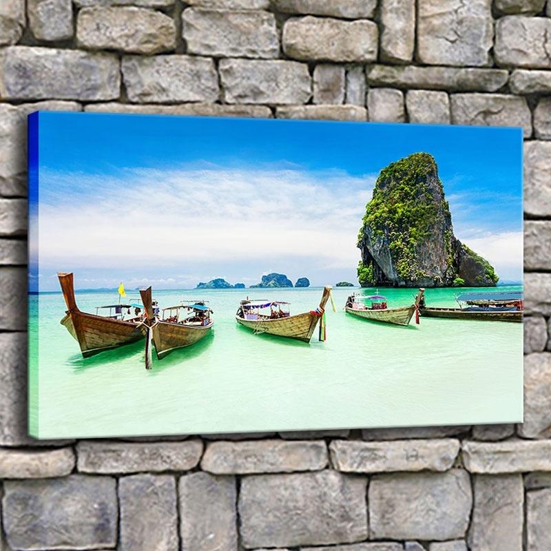 

Рамка из цельного дерева, современный декор, настенная картина, природный пейзаж, картина, 1 шт., морское побережье, тропический рай, пляж, океан, остров, лодка, холст, постер 15*20cm(with frame)