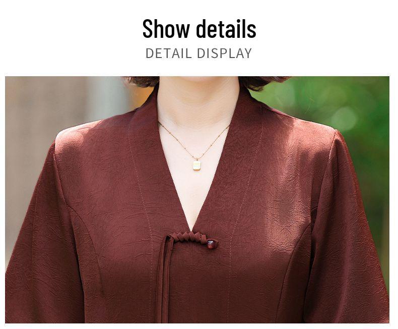 Mamas Sommer-Eis-Seiden-Zweiteiler: Damen-Oberteil und Hosen-Set für mittleres und höheres Alter