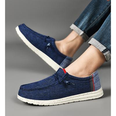 2024 Neue Herren Casual Canvas Schuhe Slipper Atmungsaktiv Ein Pedal Flache Sohle Leicht Fahren Übergröße Herrenschuhe