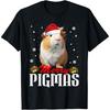 Merry Pigmas Face Mask Funny Guinea Pig Christmas Santa Xmas T-Shirt