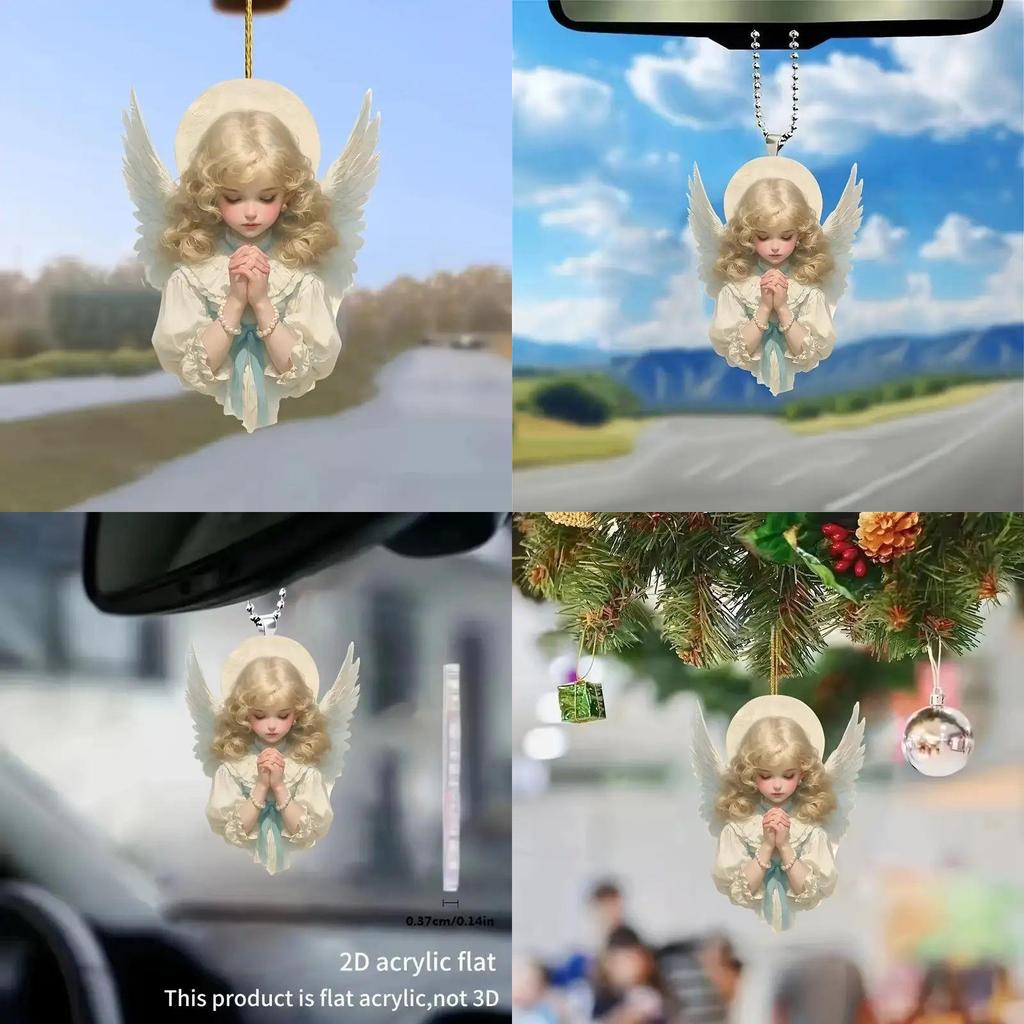 Acrylic Angel Car Interior Decor Pendant For Stylish Vehicle Accessories