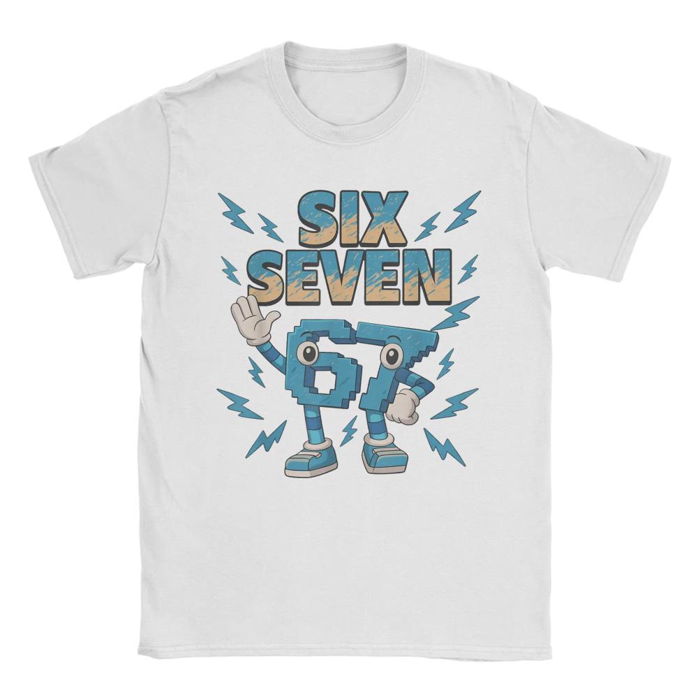 Herren Damen Baumwolle Bedrucktes T-Shirt Meme 67 Six Seven Italienisches Brainrot Lustige T-Shirts Harajuku Sommer T-Shirts Oberteile