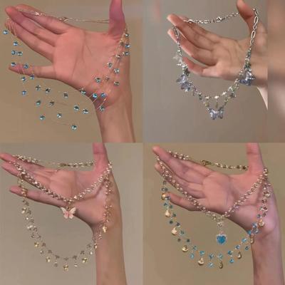 French Zircon Multi-layer Round Clavicle Necklace: Simple, Elegant, and Versatile