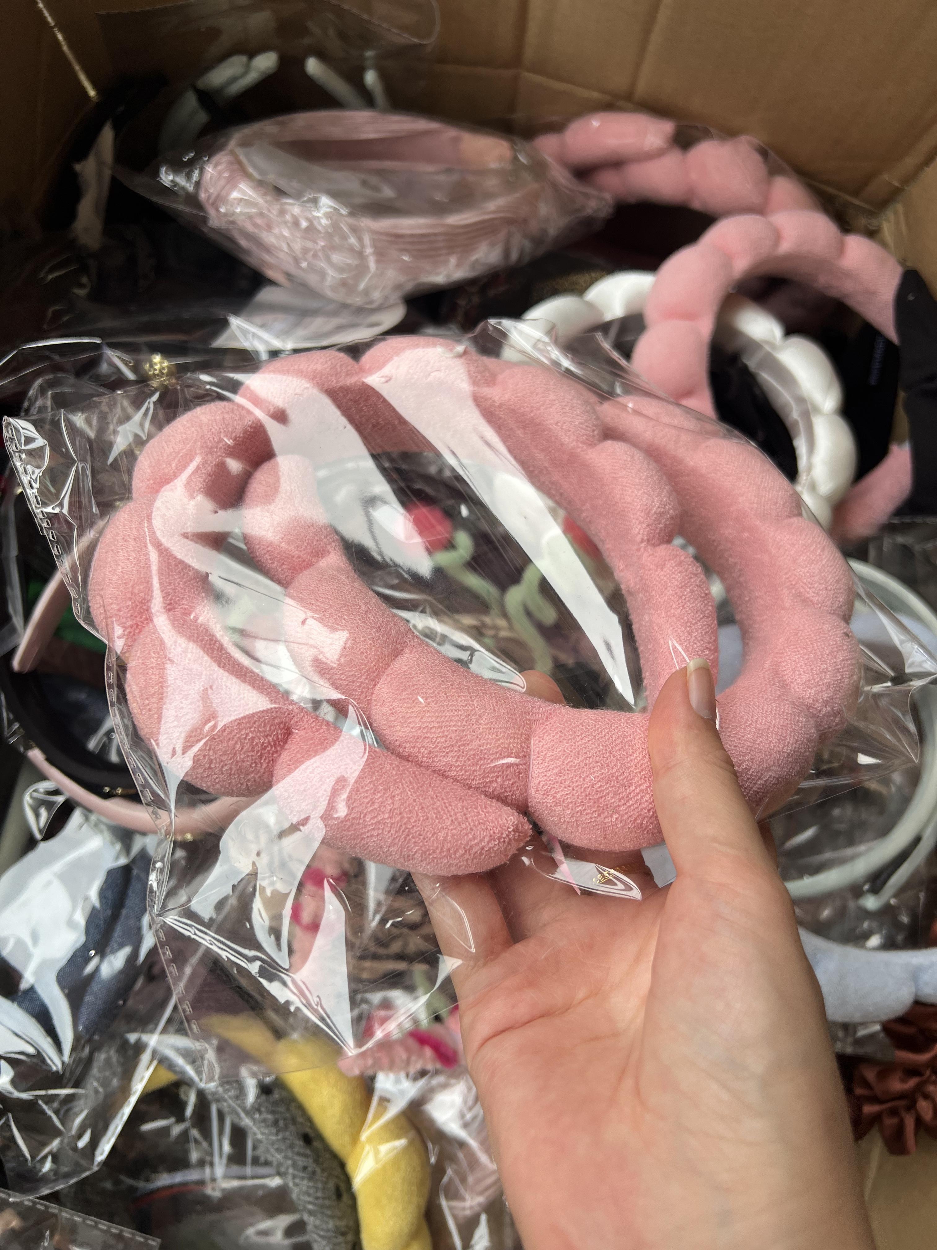 5pcs/set Custom Women Puffy Sponge Hairband Makeup Headband Terry Towel Cloth Mix Colors Mix Designs Headband