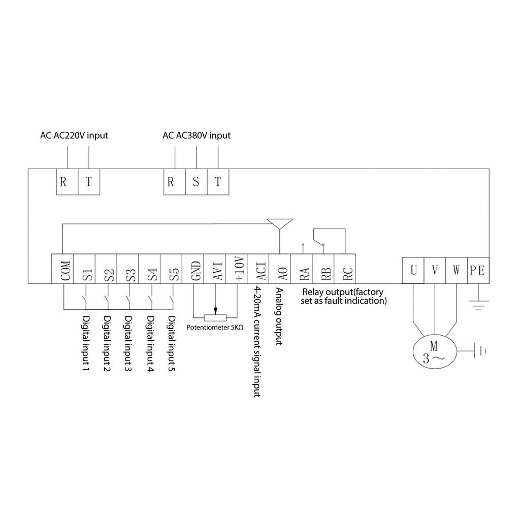 Variable Frequency Drive Inverter Vector Converter 7.5KW VFD 3 Phase 340V‑440V Input 0‑440V Output with RS485