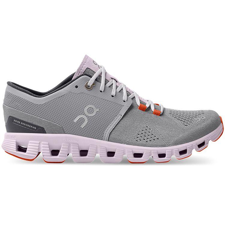 ON Cloud X 3 Alloy Lily Women Sneakers Grey Alloy-Grey Lily-Pink 40.99041