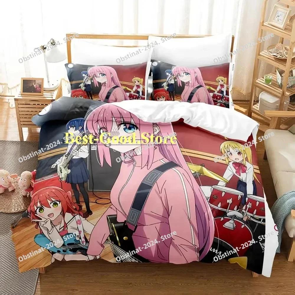 New BOCCHI THE ROCK Bedding Set Single Twin Printed Bed Set With Pillowcase Duvet Cover Soft Single Double Queen Super King Size