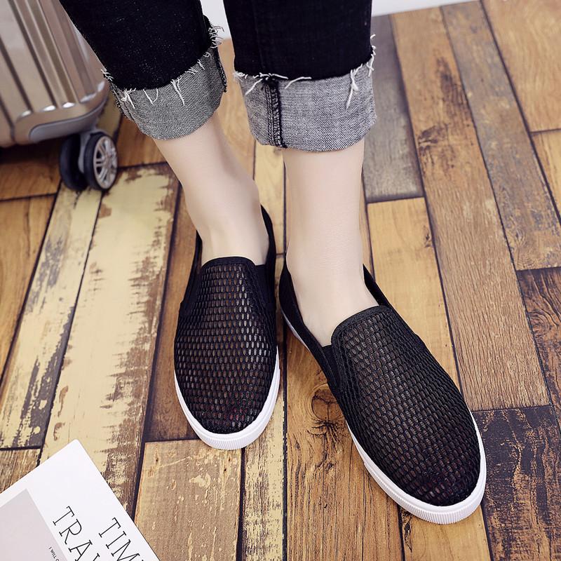 Slip On Mesh Breathable Shoes for Women Comfortable Casual Summer Sports High Quality Sale Korean Deals 39 Flat Woman Footwear