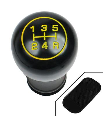R-Style Aluminum Engraved Universal Shift Knob 5MT Model with Floor Mat, Blk