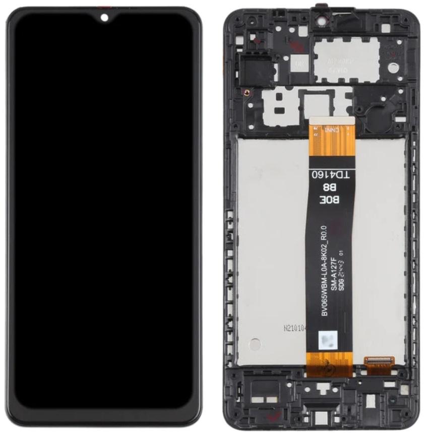 Original Samsung Galaxy A12 Nacho SM-A127 LCD Display Black Frame