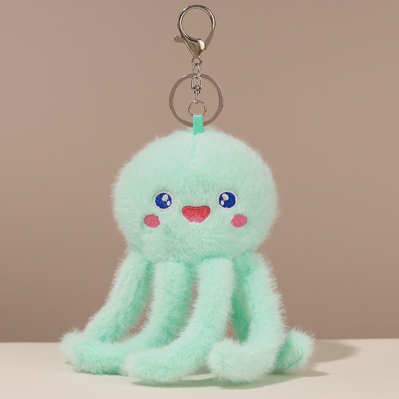 15cm Cute Soft Plush Small Octopus Pendant Keychain Cartoon Simulation Octopus Plush Stuffed Doll Backpack Decor Keychain