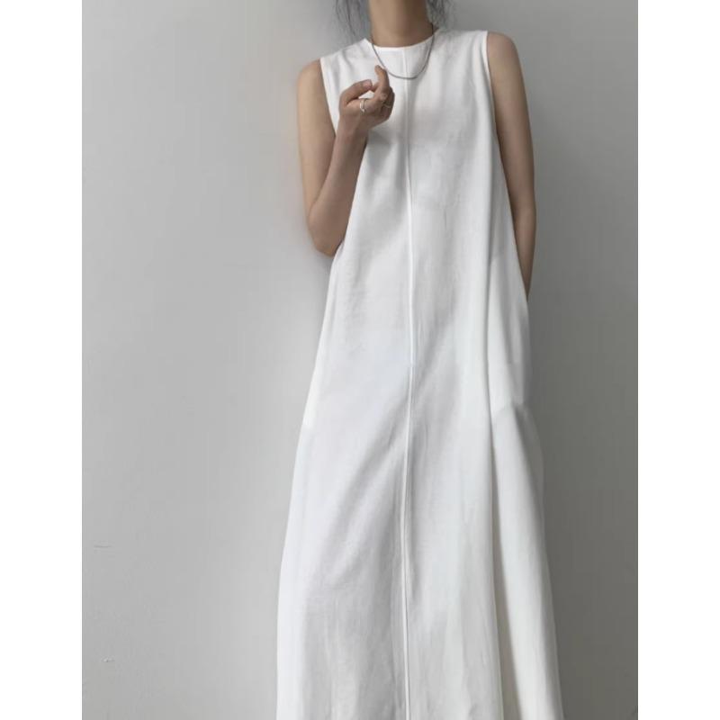 Summer Laid-back and Cold Style Women's Clothing Loose and Sleeveless Vest Dress with A Large Swing