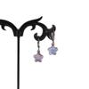 Dreamy Pink Blue Five-pointed Star Imitation Moonstone Dangle Earrings for Women Cute Aesthetic Star Hoop Earrings Jewelry Gifts