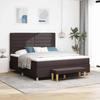Box Spring Bed with Headboard Dark Brown 200 x 180 cm Fabric