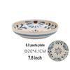 ZISIZ Okinawa Flower Ceramic Pasta Plate