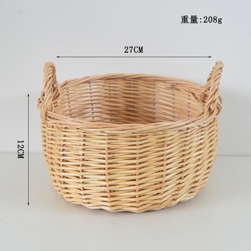 Rattan storage basket Willow weaving portable flower basket Woven vegetable picking fruit basket Bread steamed bread storage basket