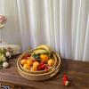 Multipurpose Handcrafted Fruit Rattan Tray Round Wicker Designs with Convenient Handles Convenient for Kitchen Use