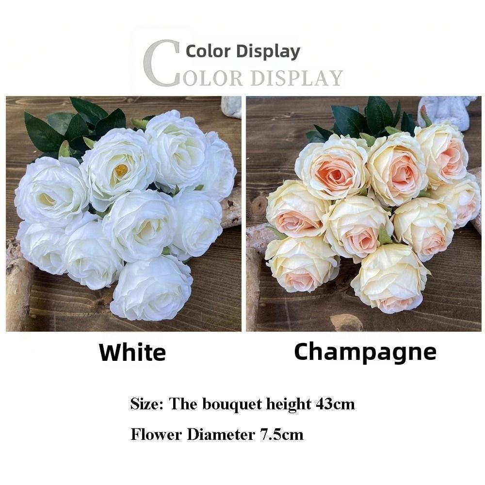 9 echte, fröhliche Mini-Fotografie-Geschenk-Seidenrosen in 10 Farben, gepresste Mini-Hochzeitstischblumen