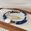 Vintage High Quality Natural Lapis Lazuli Baroque Freshwater Pearl Artificial Imitation Australian White Round Bead Necklace