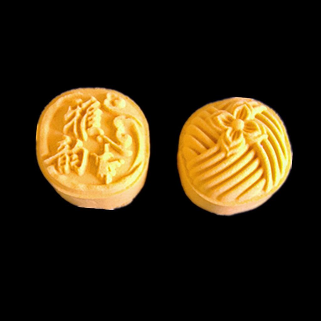 Mung Bean Cake Mold with 2 Seals Flower Mid-autumn Moon Cake Mold Set Hand Pressed Cookie Dessert Diy Pastry Baking Tool