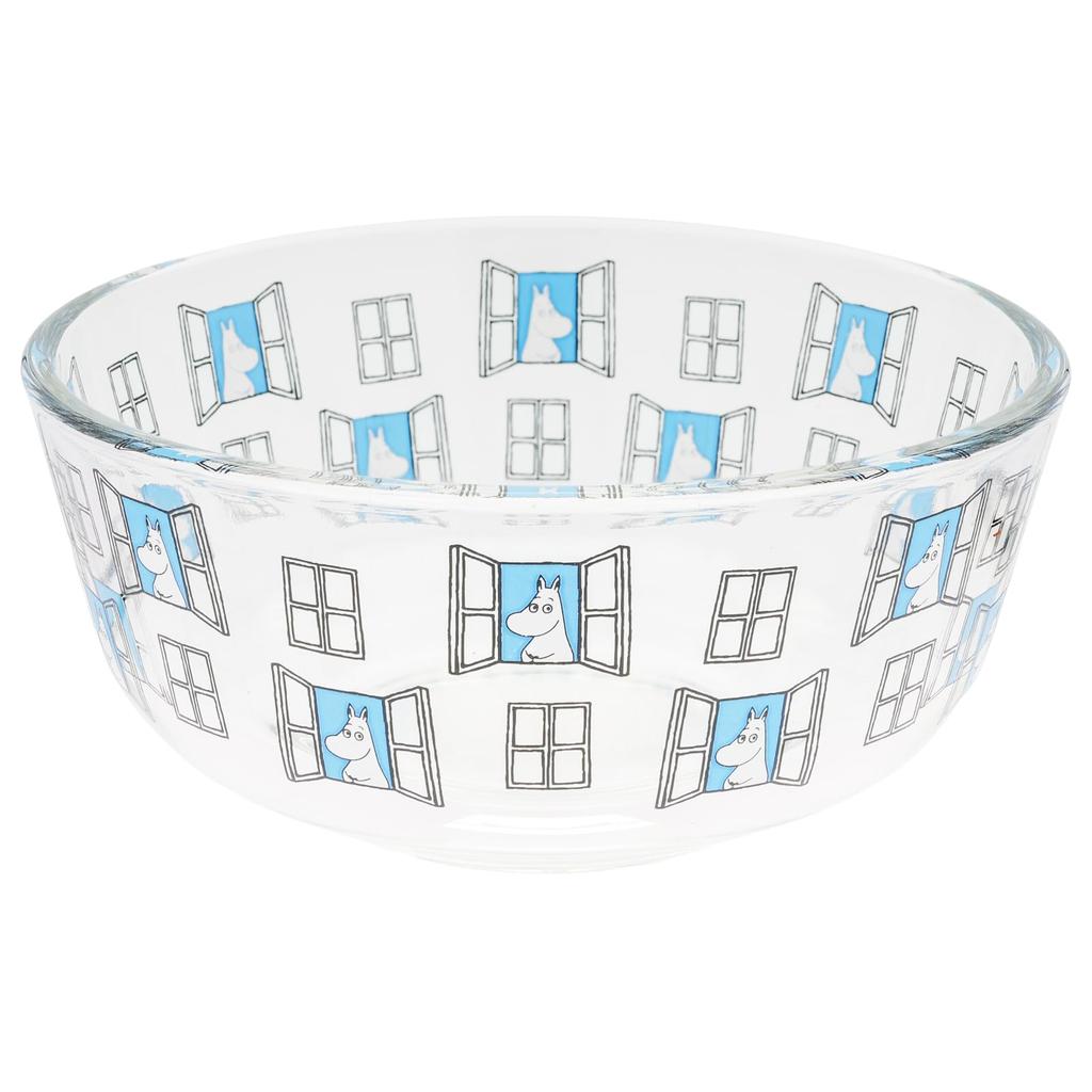 Takasaka International Japan Moomin Glass Salad x Simple Moomin Bowl, Dish, 11.5cm 5.2cm Diameter, Design, Clear, MM-G36-003