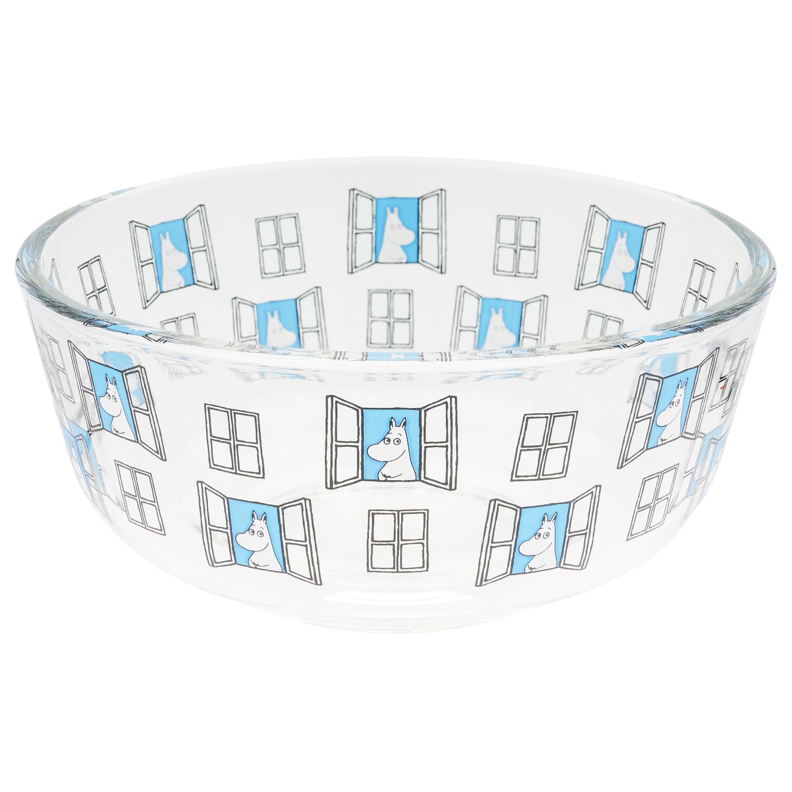 

Takasaka International Japan Moomin Glass Salad x Simple Moomin Bowl, Dish, 11.5cm 5.2cm Diameter, Design, Clear, MM-G36-003