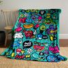 Colorful Cartoon-style Doodles and Text with Playful and Lively Designs. for All Seasons Blanket Lunch Break Throw Gift