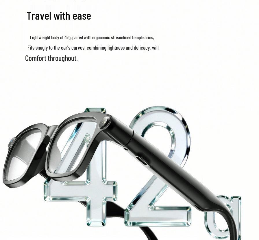 Smart Glasses with 800W Pixel HD Camera and AI Recognition