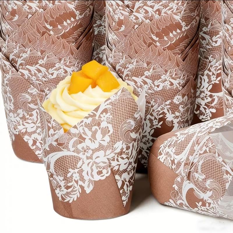 Oilproof Tulip Muffin Cupcake Paper Cups 50pcs Non-Stick Disposable Baking Liners for Home Baking Birthday Party Decor