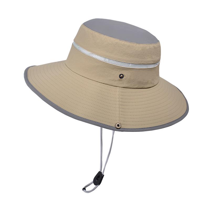 9248 summer big brim sun hat children outdoor mountaineering fishing sun protection hat men's color matching quick drying bucket hat