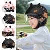 Capybara Sticker Electric Bicycle Helmet Breathable Sunscreen Cycling Helmet Safety with 3D Cat Ears Motorcycle Headgear for